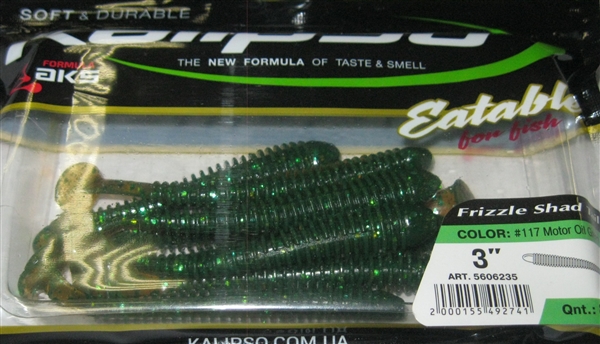 Kalipso Frizzle Shad Tail 3" (8ps) color 117MOG